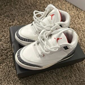 Jordan retro 3 size 12c preschool white red black